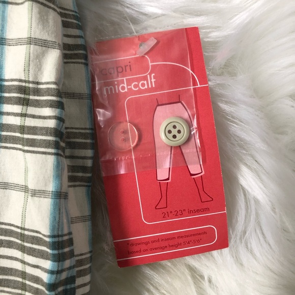 NWT White Stag Mid Calf Capris Pants, Academia Plaid SZ 8 Side Zip Wide Leg - Picture 6 of 8